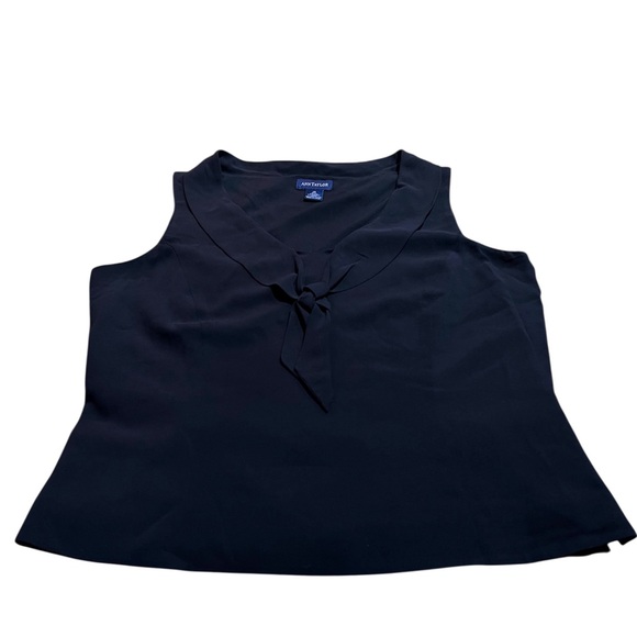 Ann Taylor Black Sleeveless Tie-Neck Camisole Silk Size 10 - Picture 3 of 5